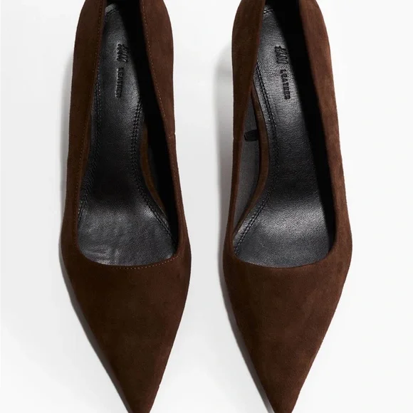 H & M Kitten Heels. Leather pumps brown suede. New - Picture 6 of 8